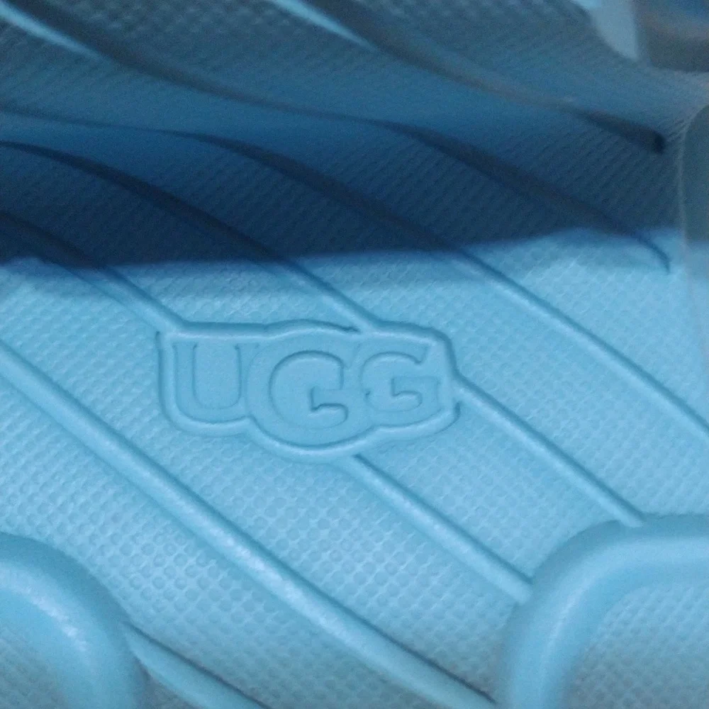 UGG Aww Yeah Blue Chunky Platform Height Booster Slip-On Slide Sandals Women 10